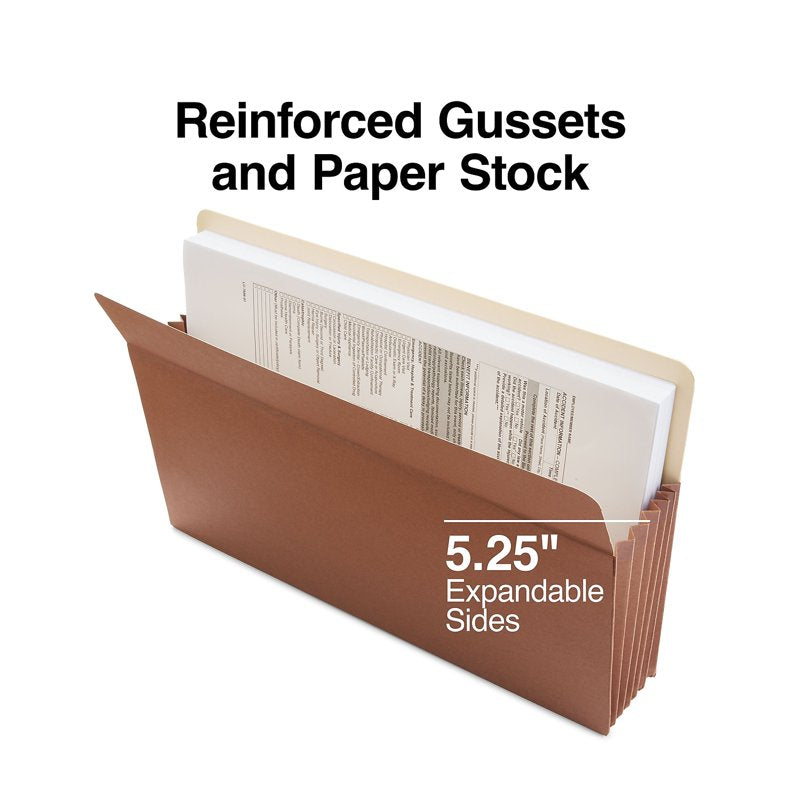Legal Size Expanding File Pockets 5.25 Inch Brown 10-Pack Office Storage