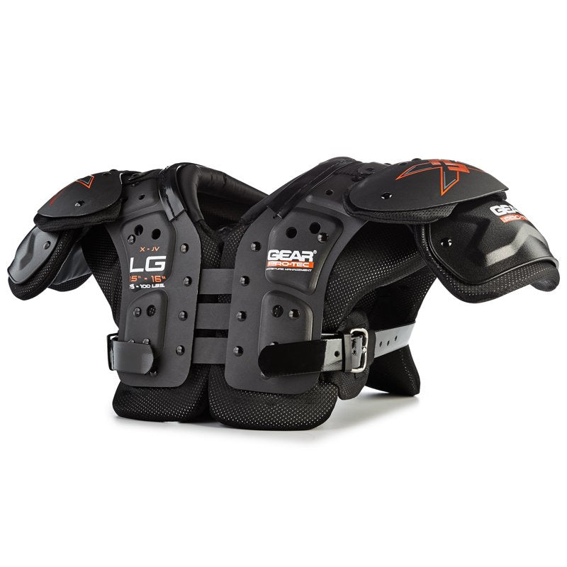 Youth Football Shoulder Pads - Ventilated, Low Profile, Rigid Chest Protection