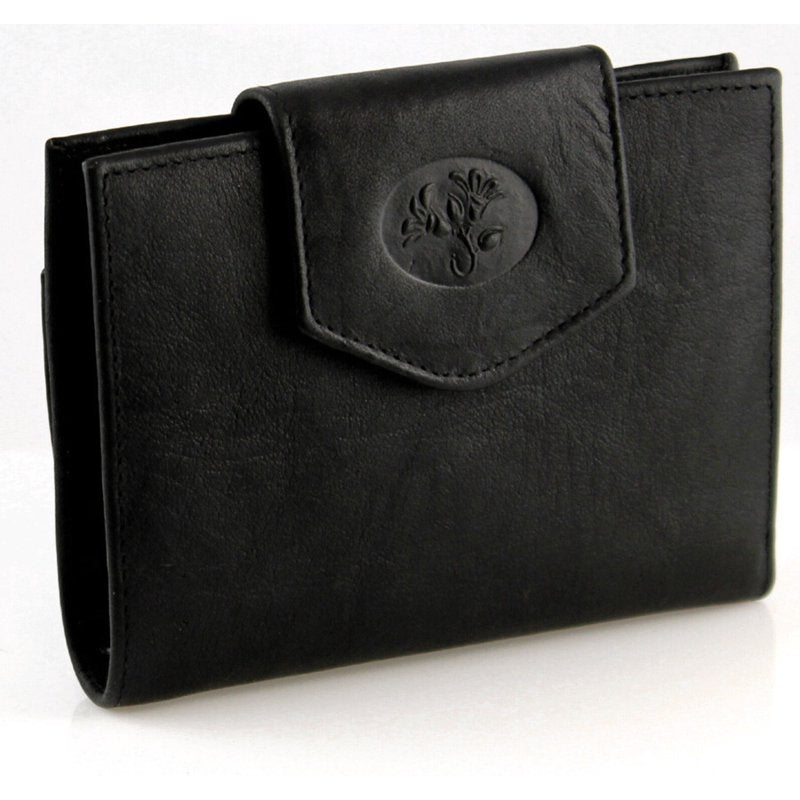 Women's Leather Cardholder Wallet with Multiple Card Slots and ID Window
