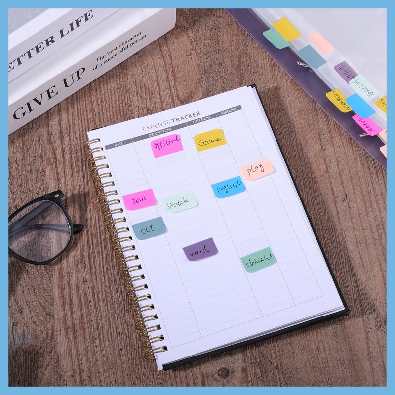 Colorful Repositionable Index Tabs Set - 480 Sticky Page Markers for Office & Filing