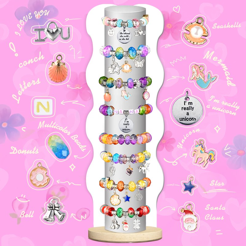 Girls Jewelry Making Kit - Charm Bracelet Craft Set for Ages 5-12
