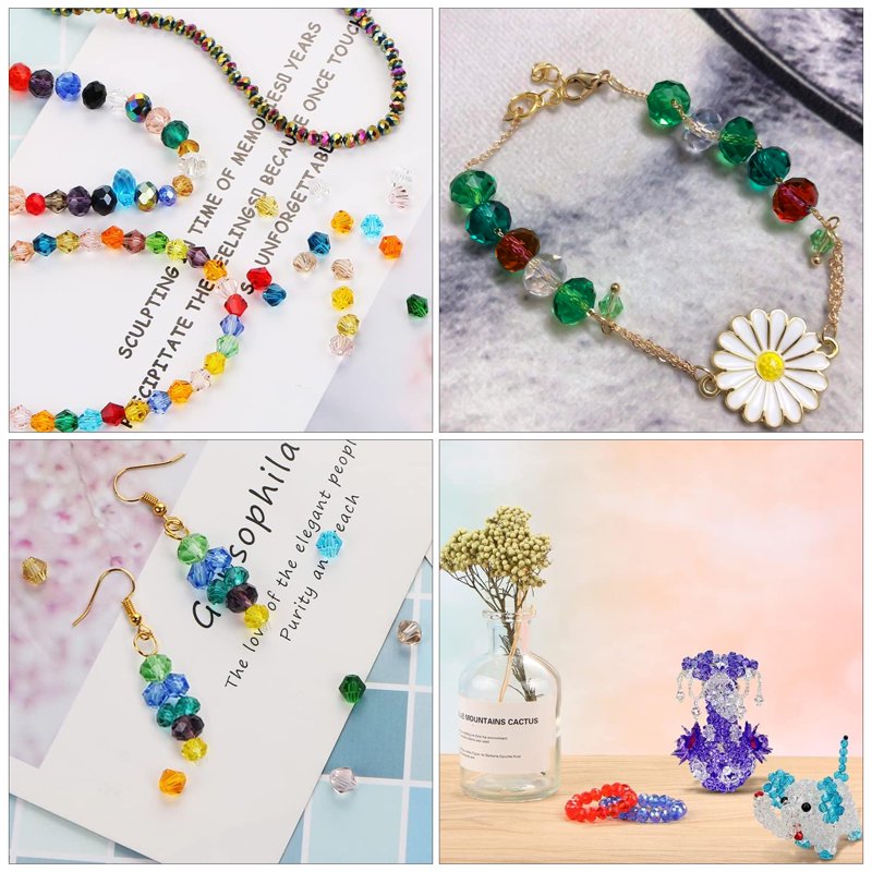 Multi-Color 6mm Crystal Glass Beads for Jewelry Making - 1050pcs