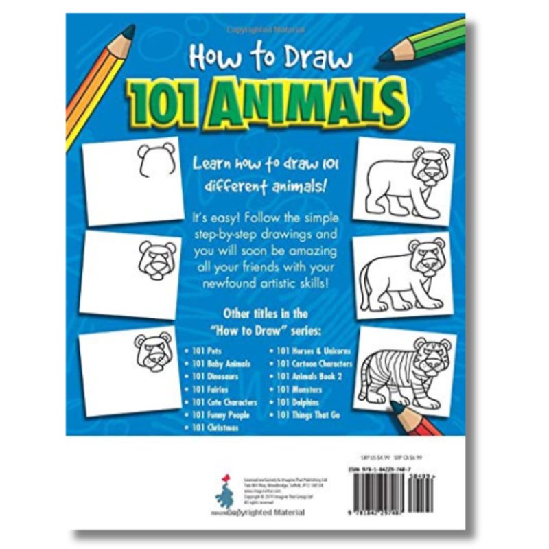 Animals Drawing Sketch Book for Kids - Step-by-Step Art Practice Notebook