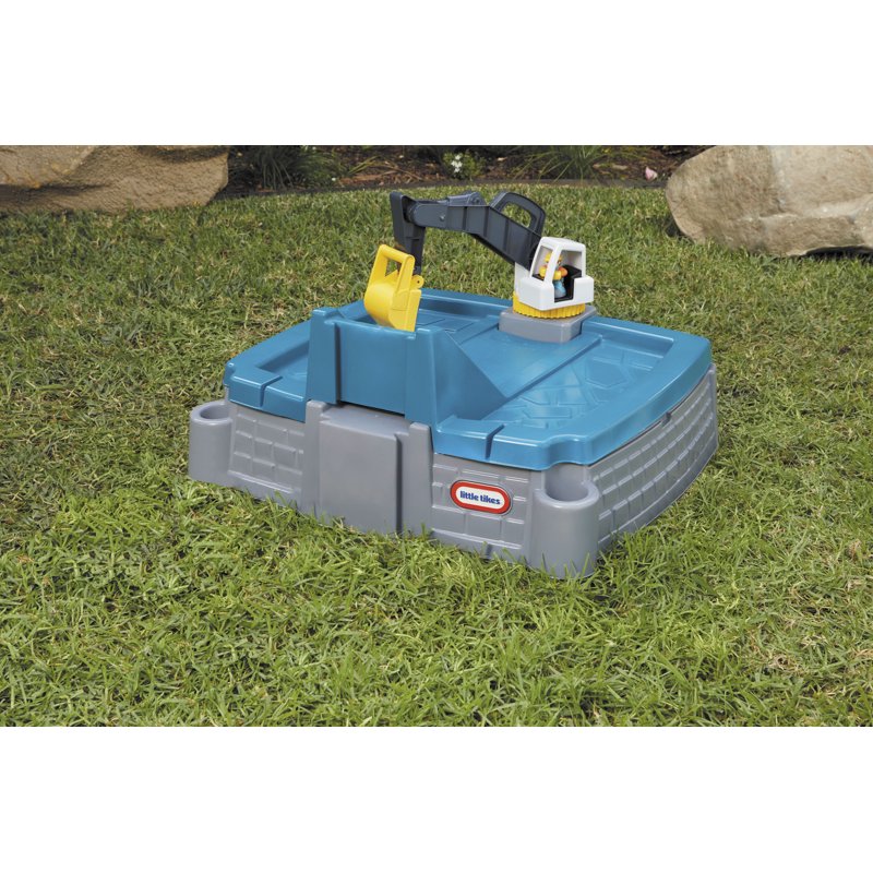 Kids Sandbox Excavator with Lid and 6 Accessories - Construction Play