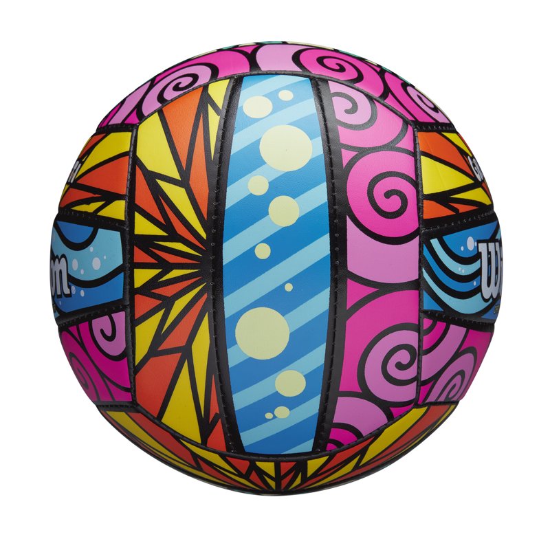 Wilson Graffiti Outdoor Volleyball - Official Size, MultiColor & White/Orange