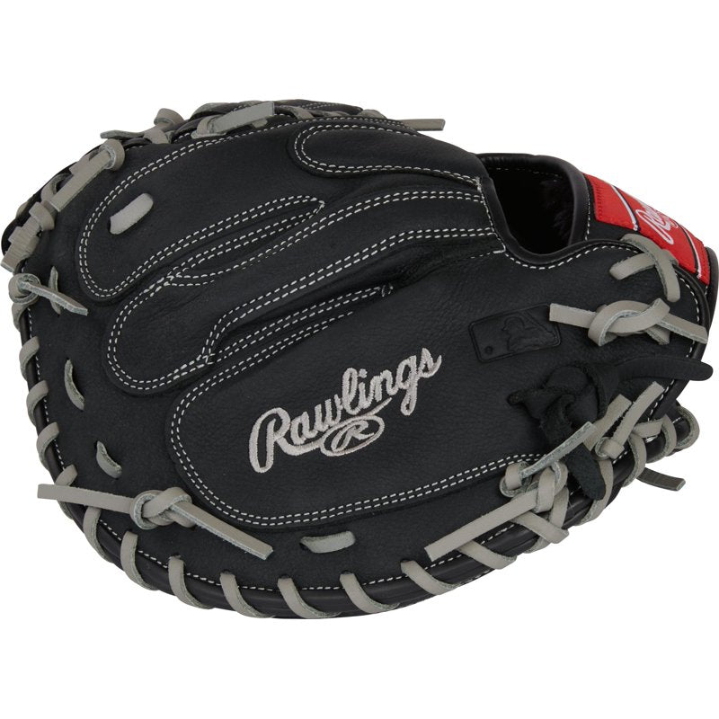 Youth Baseball Catcher's Glove 33 Inch Durable Leather Black for Boys & Girls