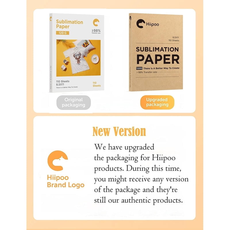 Sublimation Paper 8.5x11 Inch - 110 Sheets, High Transfer Rate for Mugs & T-Shirts