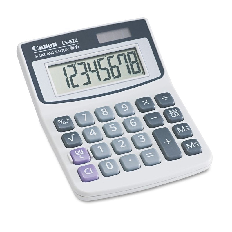 Large Display Handheld Calculator - Solar & Battery Powered, Black