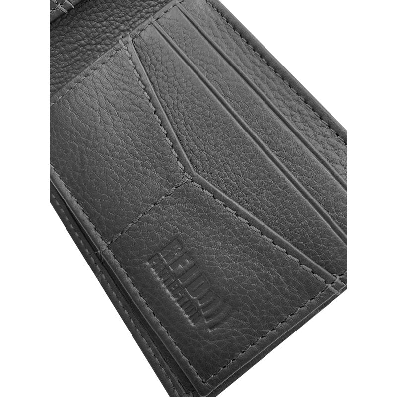 Genuine Leather Bifold Wallet for Men with RFID Protection - Black