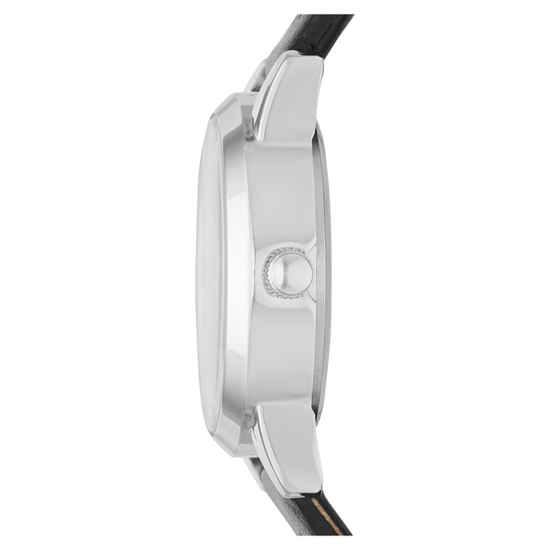 Women's Analog Watch with Silver Tone Round Case and Crystal Accents