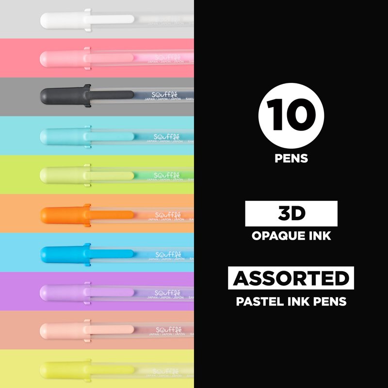 Sakura 3D Soufflé Pen Set - Dimensional Lettering & Craft Ink - 10 Colors