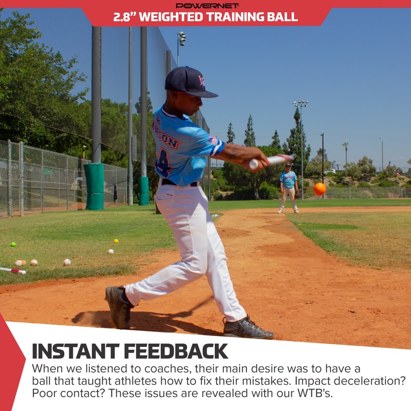 Weighted Hitting and Batting Training Balls - PowerNet 6 Pack, 12-20 Oz