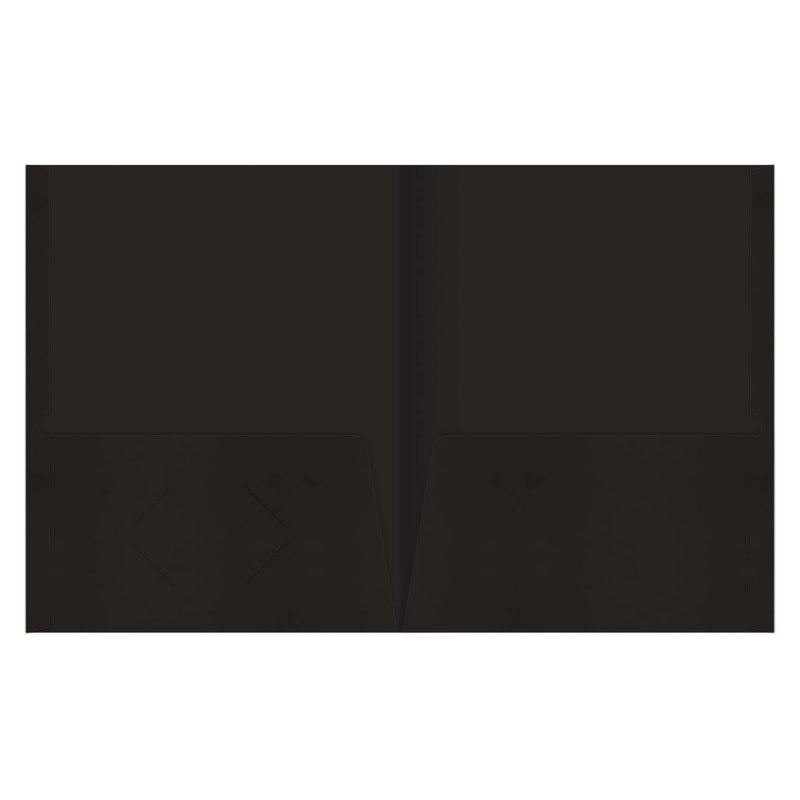 2-Pocket Folders Without Fasteners, Black, Pack of 25 - Office Supplies