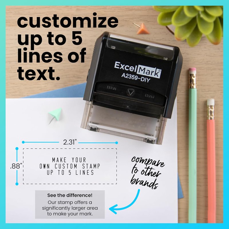 Large Custom Self-Inking Rubber Stamp Kit for Personalized Messages
