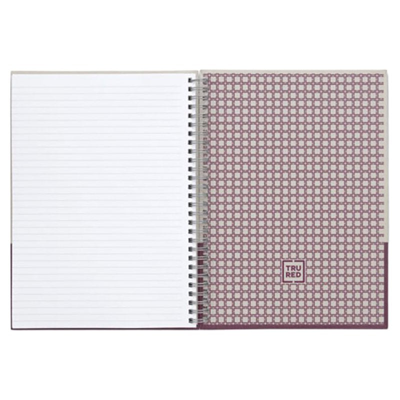 Medium Hard Cover Ruled Notebook - Gray & Purple, 80 Sheets, 6.5x9.5 Inches