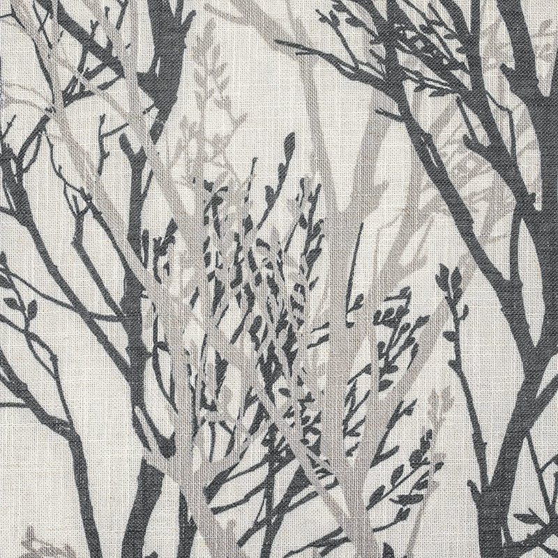 Linen Blend Tree Branch Window Valance - Modern Abstract Ink Design