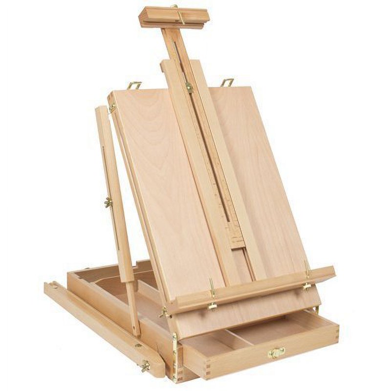 Portable Wooden Artist Easel with Carry Strap, Desktop & Tripod Style