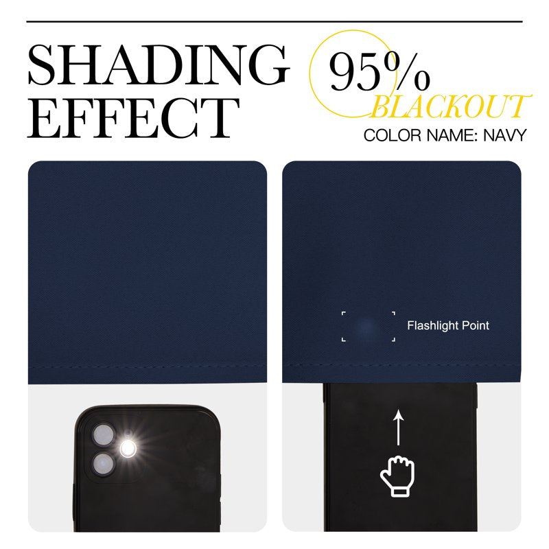 Thermal Insulated Blackout Curtains for Bedroom - Room Darkening Drapes, Rod Pocket Panels, Noise & Energy Saving, 2 Panels