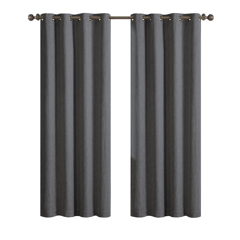 Blackout Grommet Window Curtain Panel - Textured Woven, 50x108 Inches