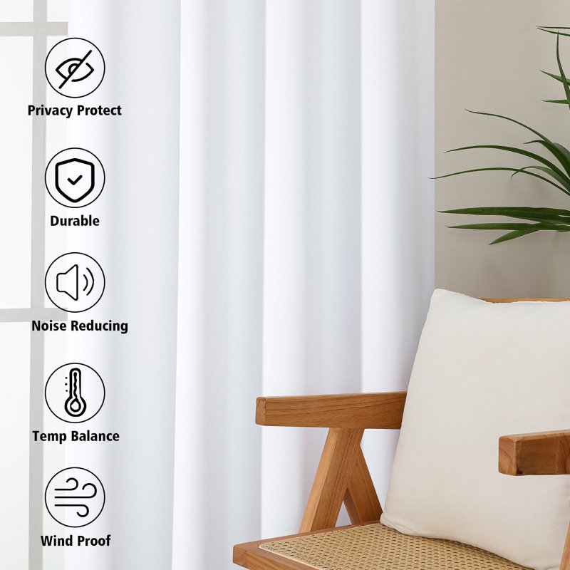 Blackout Curtain Pairs - Room Darkening Thermal Insulated Window Drapes