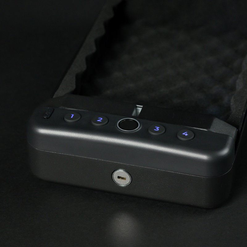 Portable Biometric Safe with Fingerprint, USB-C & Steel Cable - Compact Gun & valuables Storage