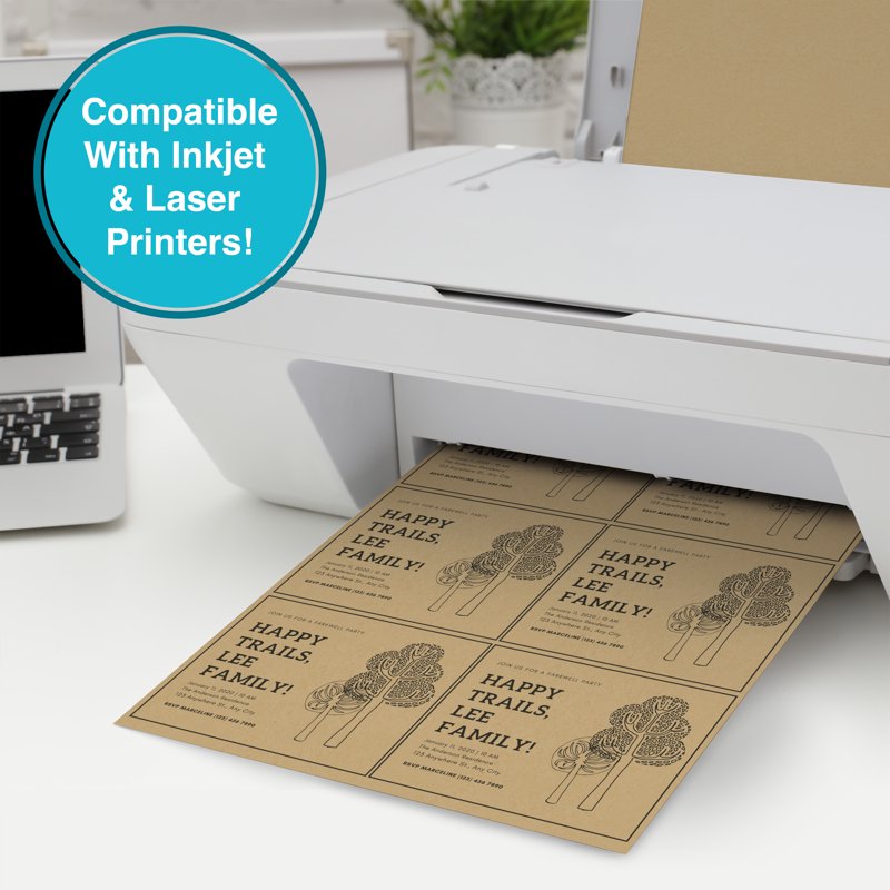 Heavyweight Kraft Cardstock Sheets 8.5 x 11 Inches - 30 Pack for Crafts & Invitations