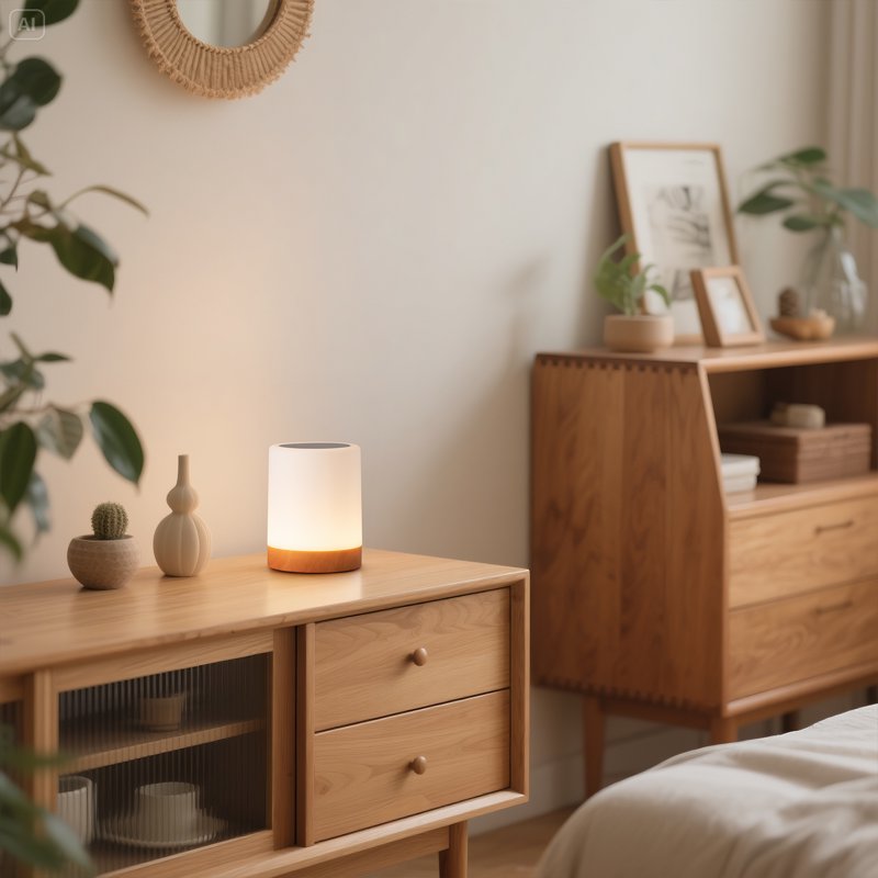 Dimmable RGB Night Light Table Lamp with Remote for Bedroom Nursery