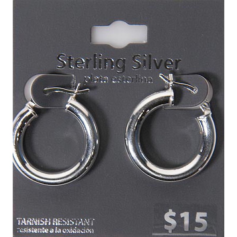 Sterling Silver 22x4mm Polished Hoop Earrings - Bold Tube Style