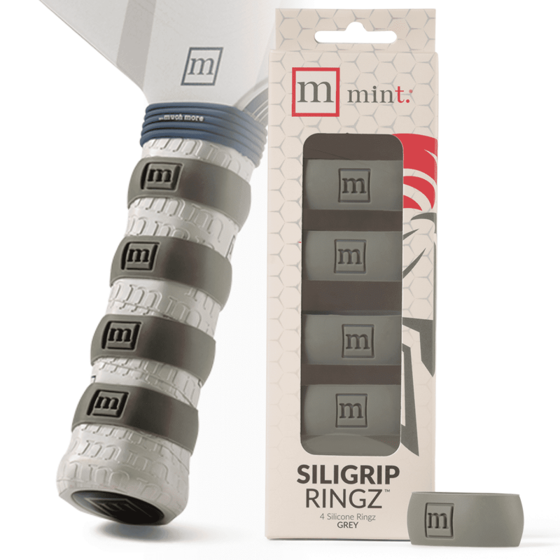 Mint Sport Siligrip Ringz Gray – Non-Slip Silicone Grip Bands for Pickleball & Racket Sports 4 Pack