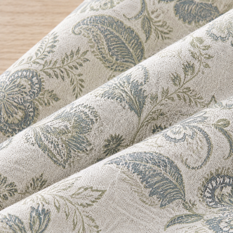 Blackout Botanical Pleated Curtain Panels - 40x90 Inches, Pack of 2