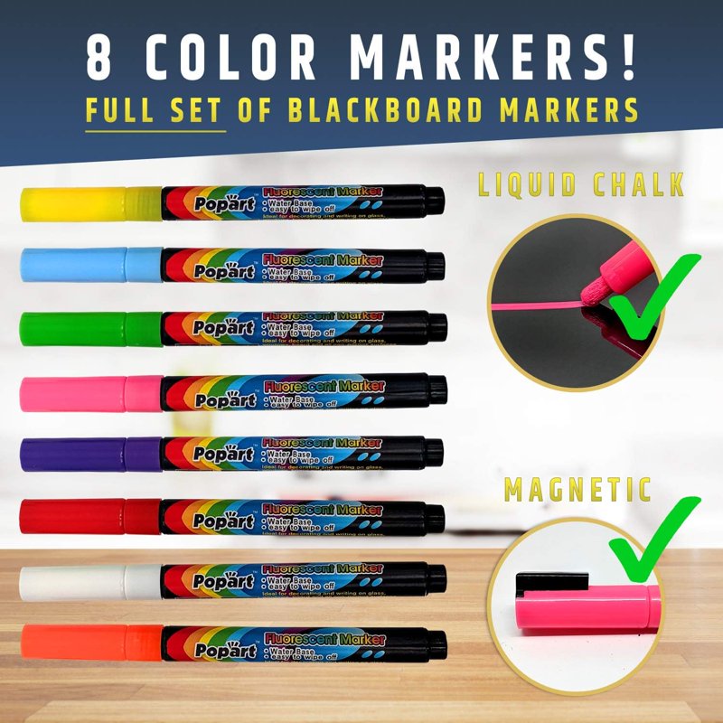 Magnetic Wall Dry Erase Board for Fridge 17.5x13.5in with Neon Markers
