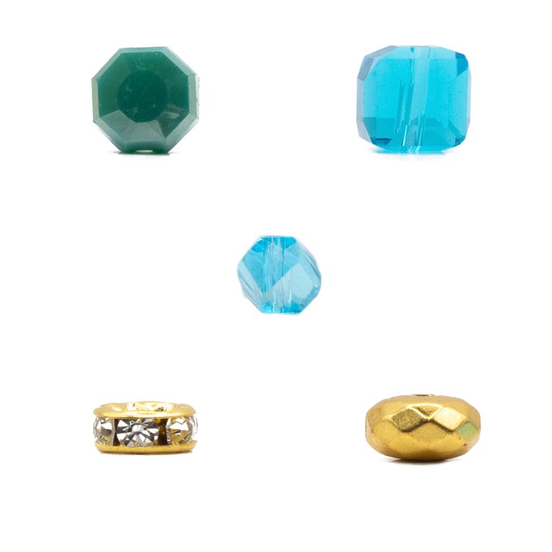 Glass Bead Set - Multi-Purpose Teal Strand Beads for Jewelry Making & Crafts