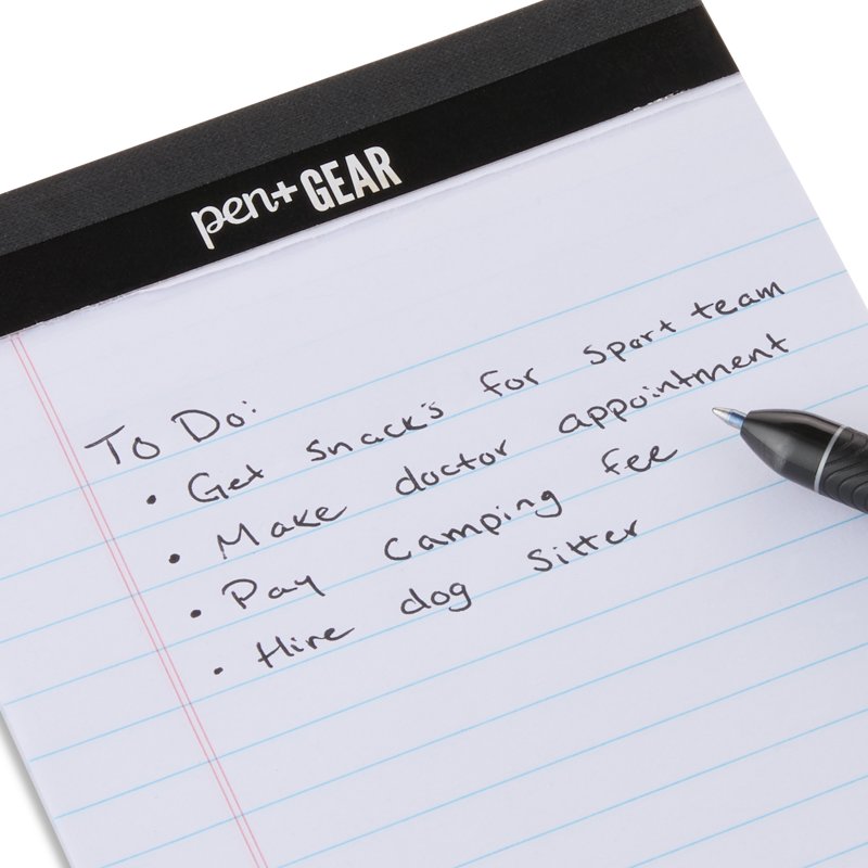 Junior Legal Pads 6 Pack 5x8 White Wide Ruled Paper Office Supplies