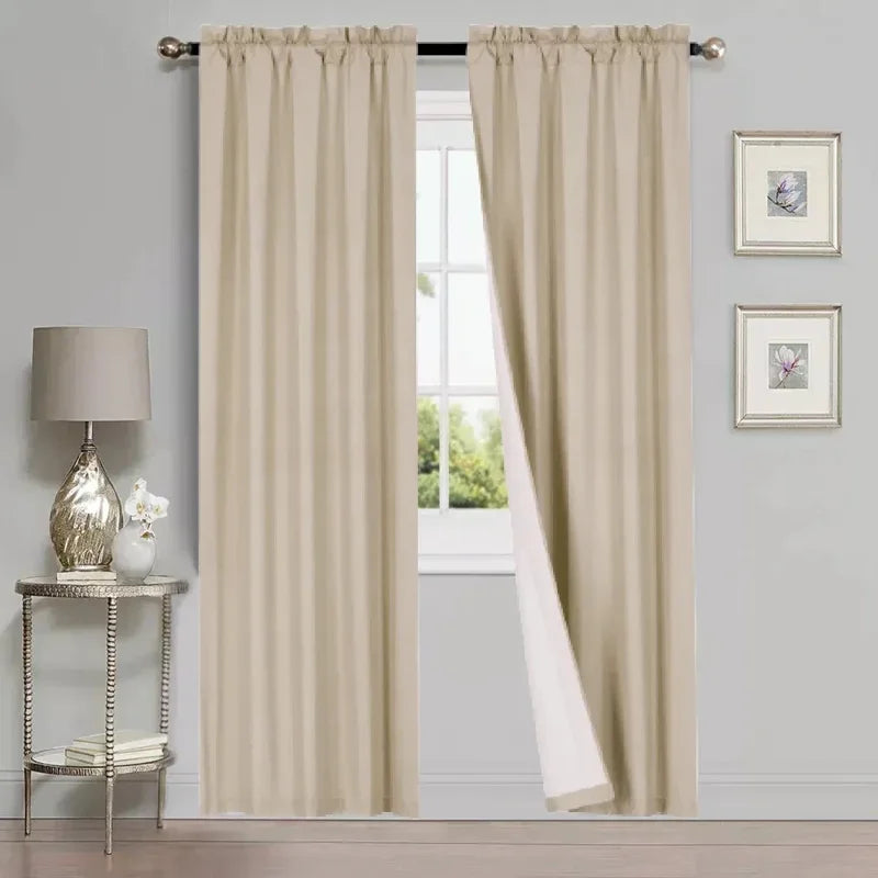 Blackout Window Curtain Panel - Light Blocking Microfiber Drapes, 37x84 Inches