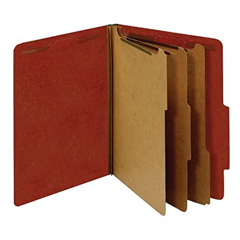 Letter Size Pressboard Classification Folders with Fasteners - Recycled, Pack of 10