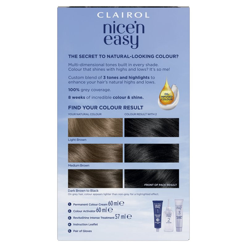 Permanent Hair Dye Creme - Black - Long-Lasting Gray Coverage, Natural Tones