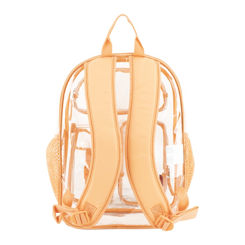 Unisex 16-Inch Cargo Clear Backpack with Multiple Pockets & Water Bottle Sleeve
