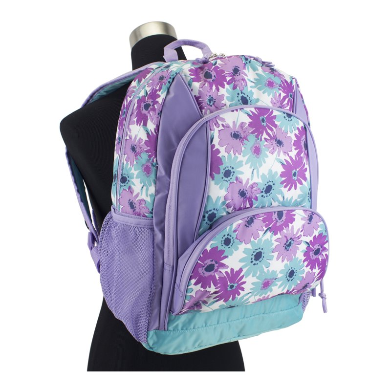 Unisex Spring Floral Triple Pocket Backpack - Spacious School & Gym Bag