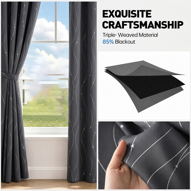 Blackout Curtains Set of 2 - Thermal Insulated Room Darkening Window Drapes