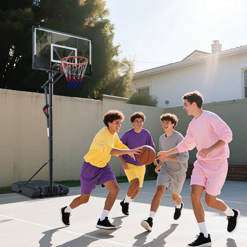 Adjustable Portable Basketball Hoop System for Kids & Adults, 33 Inch Backboard