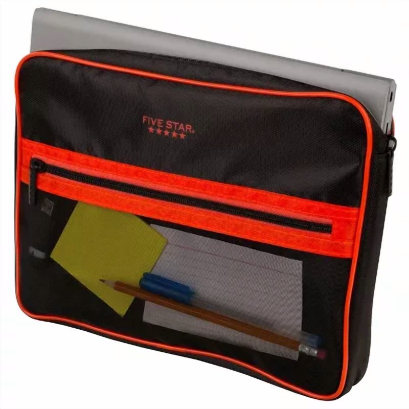 3-Inch Zipper Binder with Removable Padded Tech Case Black and Red