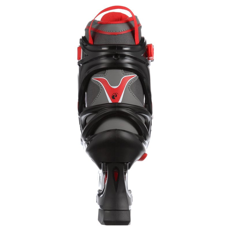 Kids Adjustable Inline Skates - Red, Black & Gray, Size 5-8