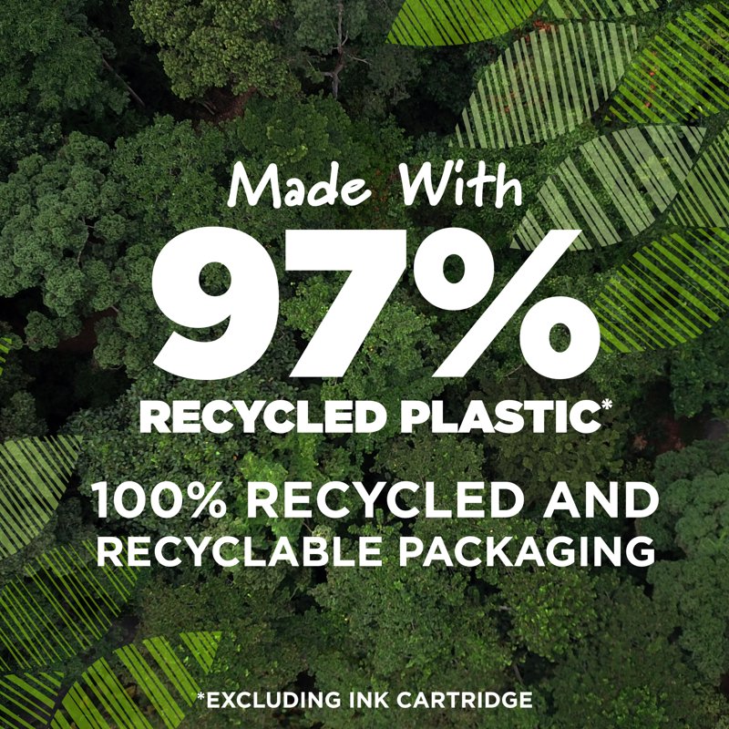 50 Pack Recycled Plastic Ballpoint Pens with Medium 1.0mm Tip - Black Ink
