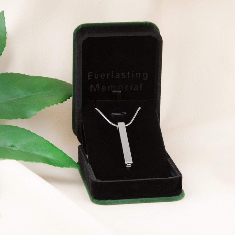 4 Sided Cremation Necklace with Filling Kit Unisex Keepsake Memorial Jewelry