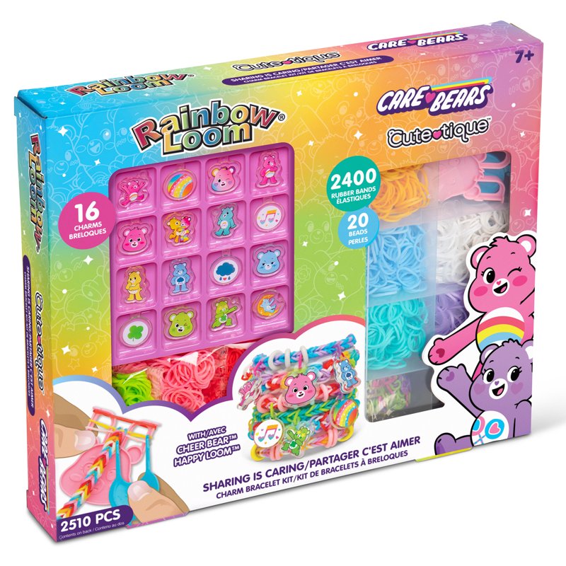 Kids DIY Rainbow Loom Care Bears Bracelet Kit with Charms & Bands