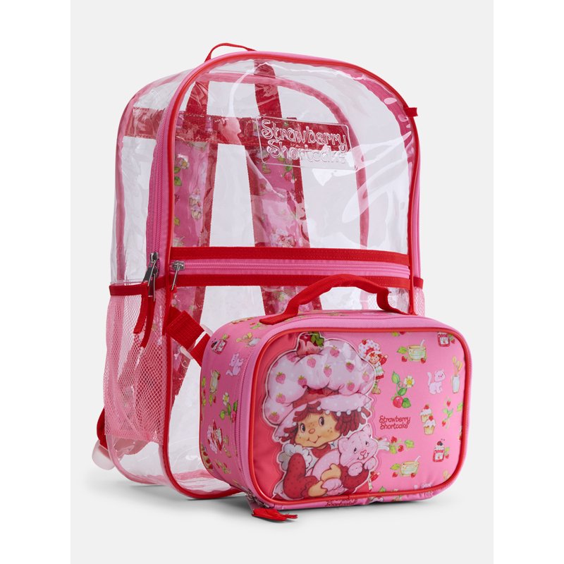 Kids’ Clear Backpack Set with Lunch Bag & Pencil Pouch - Strawberry Shortcake
