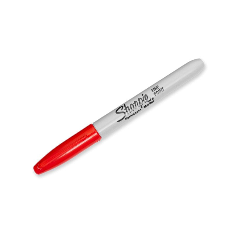 Red Permanent Markers Fine Point Pack of 12 - Waterproof & Fading Resistant