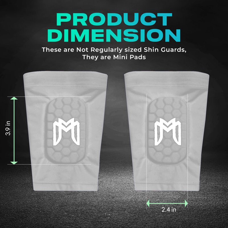MediCaptain Mini Soccer Shin Guard Sleeves with Built-In EVA Pads, Gray - 1 Pair