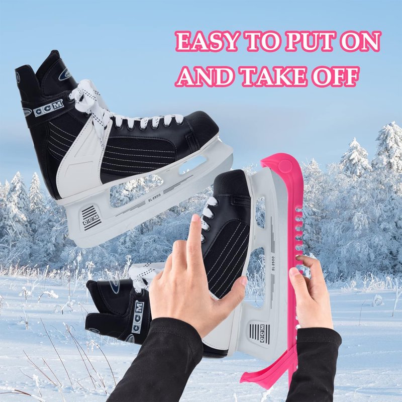 Adjustable Ice Skate Blade Guards - Durable Rubber Blade Covers for Hockey & Figure Skating