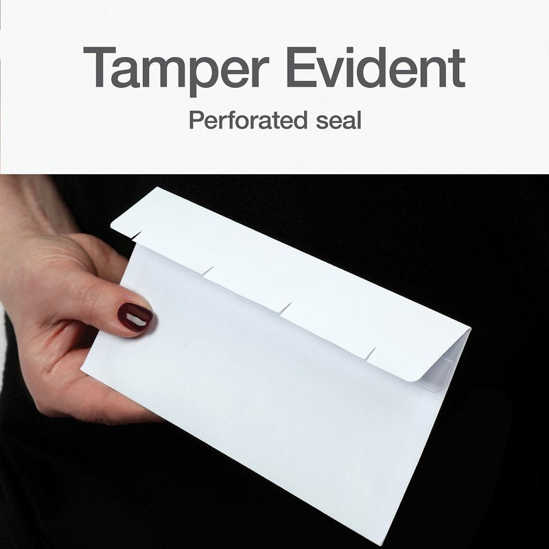 Security Tinted #10 Double Window Envelopes - 4 1/8 x 9 1/2, White, Pack of 500